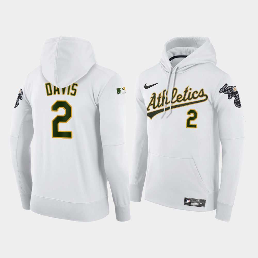 Men Oakland Athletics 2 Davis white home hoodie 2021 MLB Nike Jerseys